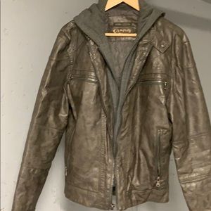 Use Calvin Klein leather jacket